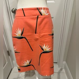Ann Taylor Melon Floral Print Lined Skirt.